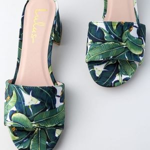 Low Heel Palm Print Mule